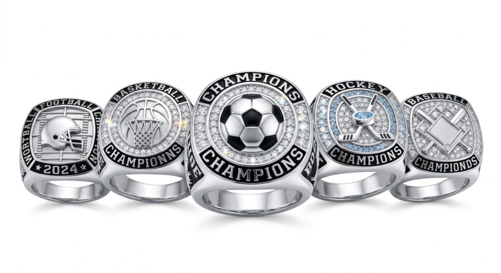 championship rings for 25 sports — AI-designed 925 silver — ClassRingAI