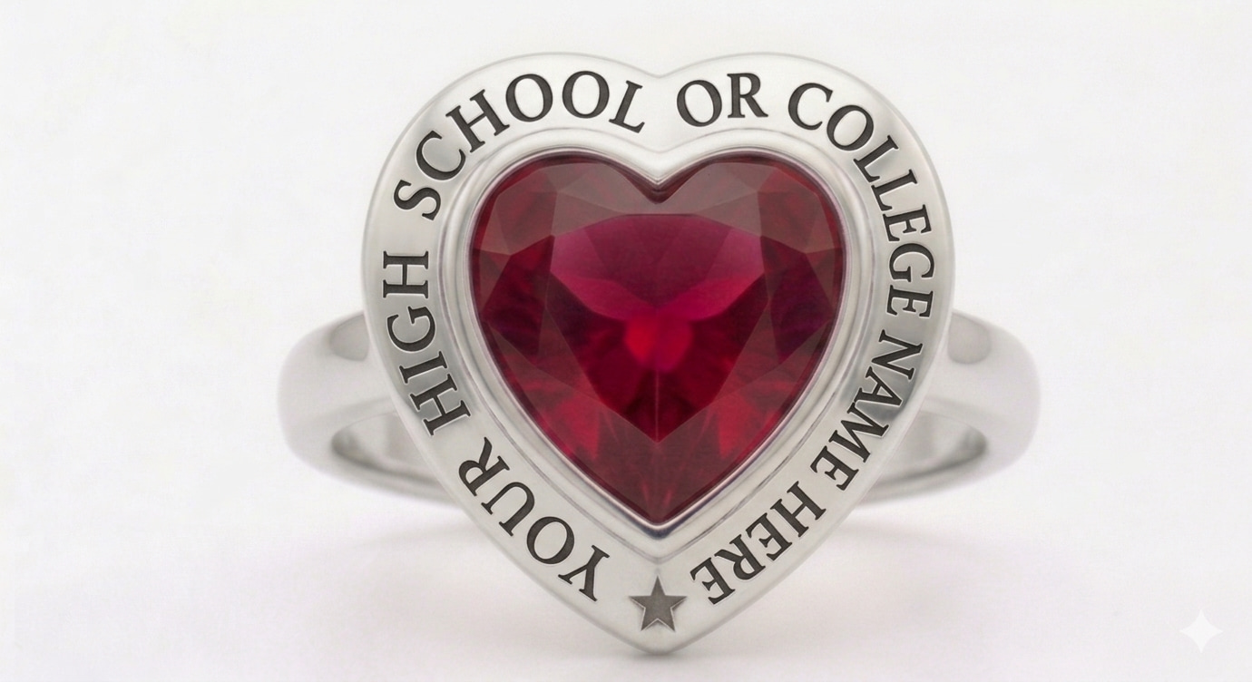 Heart Cut class ring
